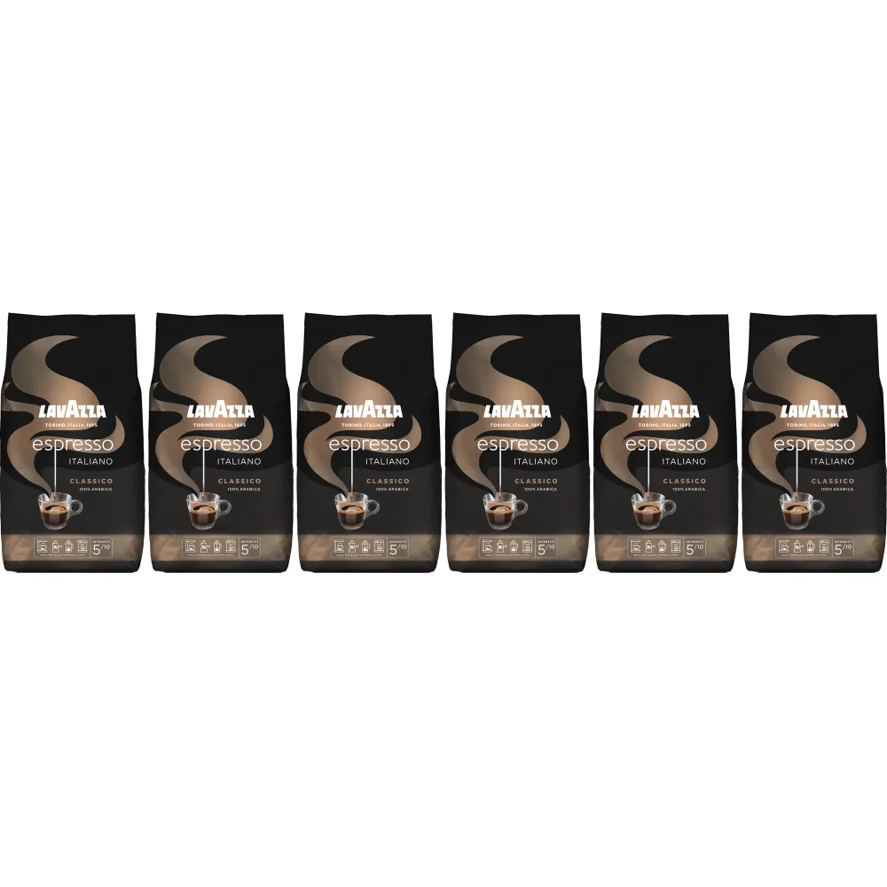 Lavazza Espresso Italiano - Coffee Beans - 6 x 1 Kilogram
