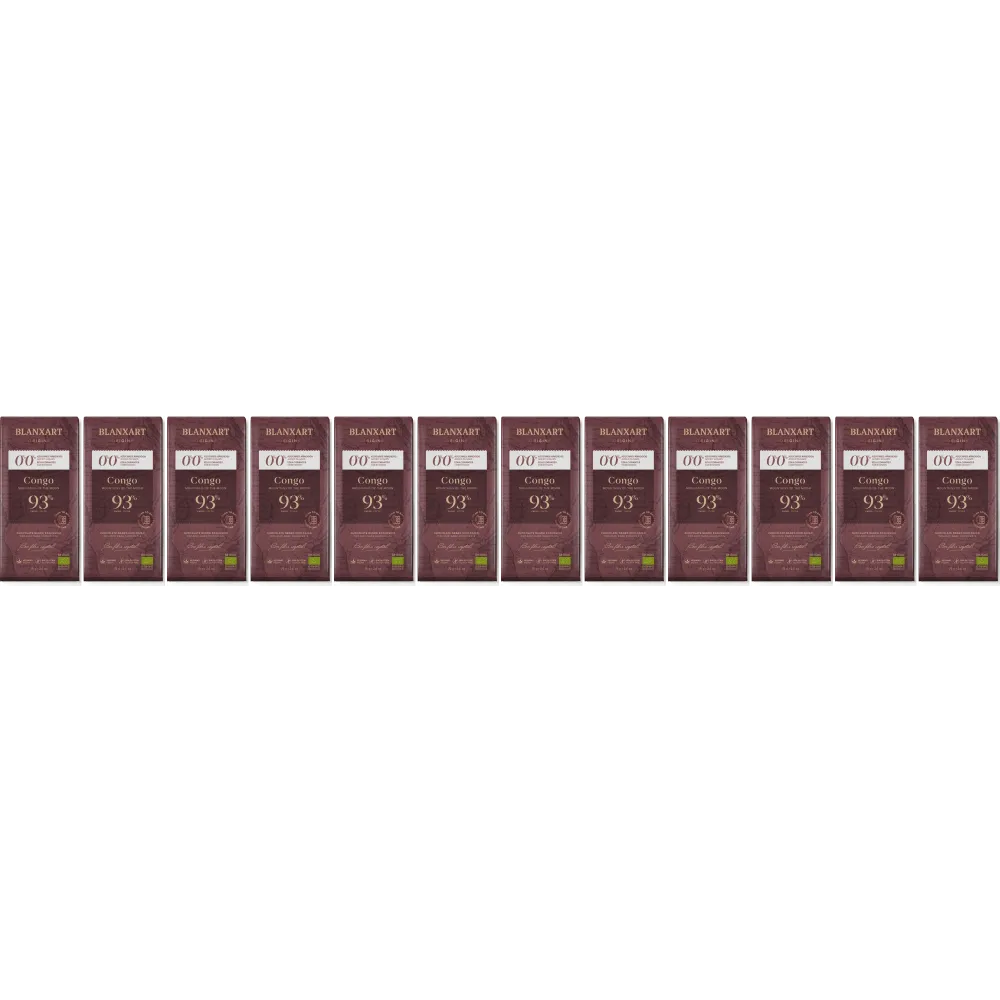 Blanxart - Congo 0.0% added sugars - 12 x 93% dark chocolate (Organic)
