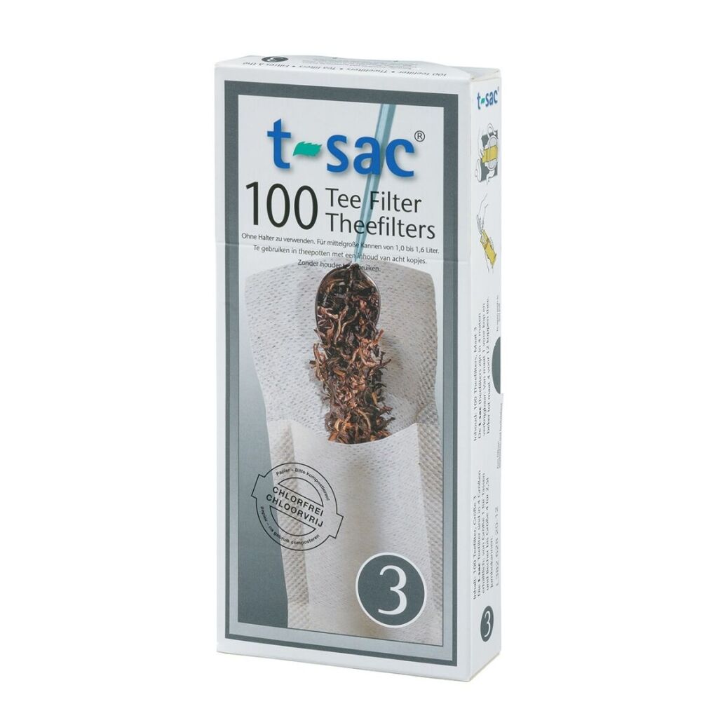 t-sac Tea Filters No. 3 - for 100 x eight cups of tea