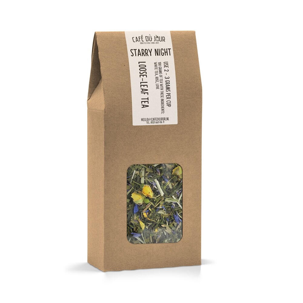 Starry Night – green tea 100 grams – Café du Jour loose leaf tea
