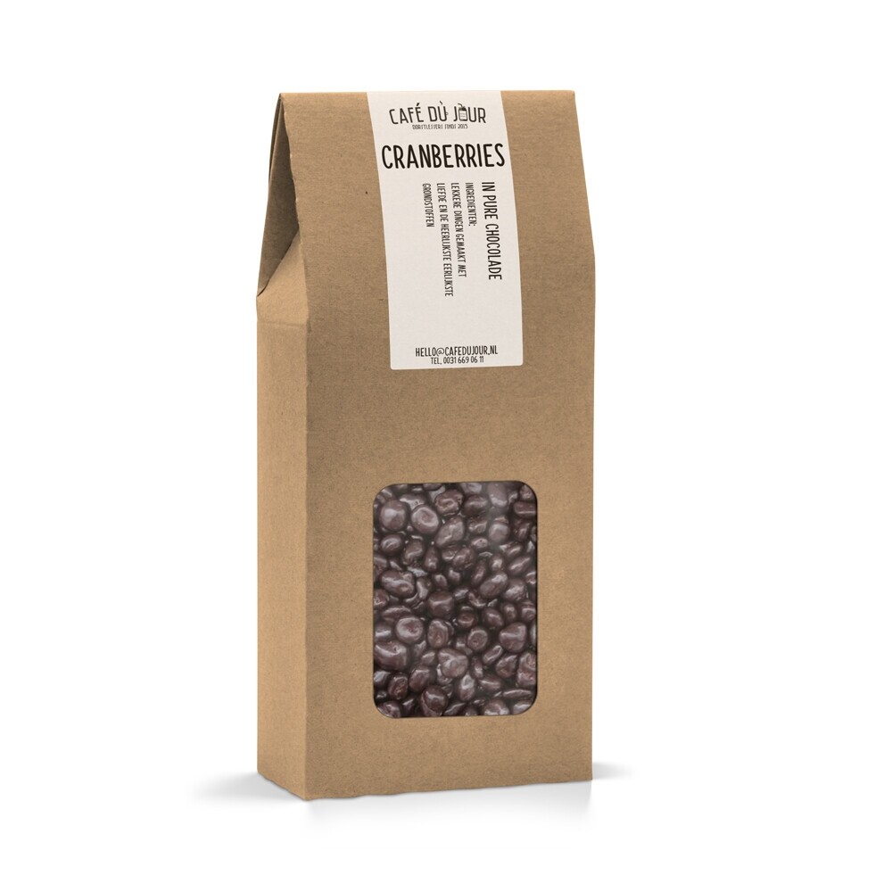 Cranberries in pure dark chocolate 250 grams