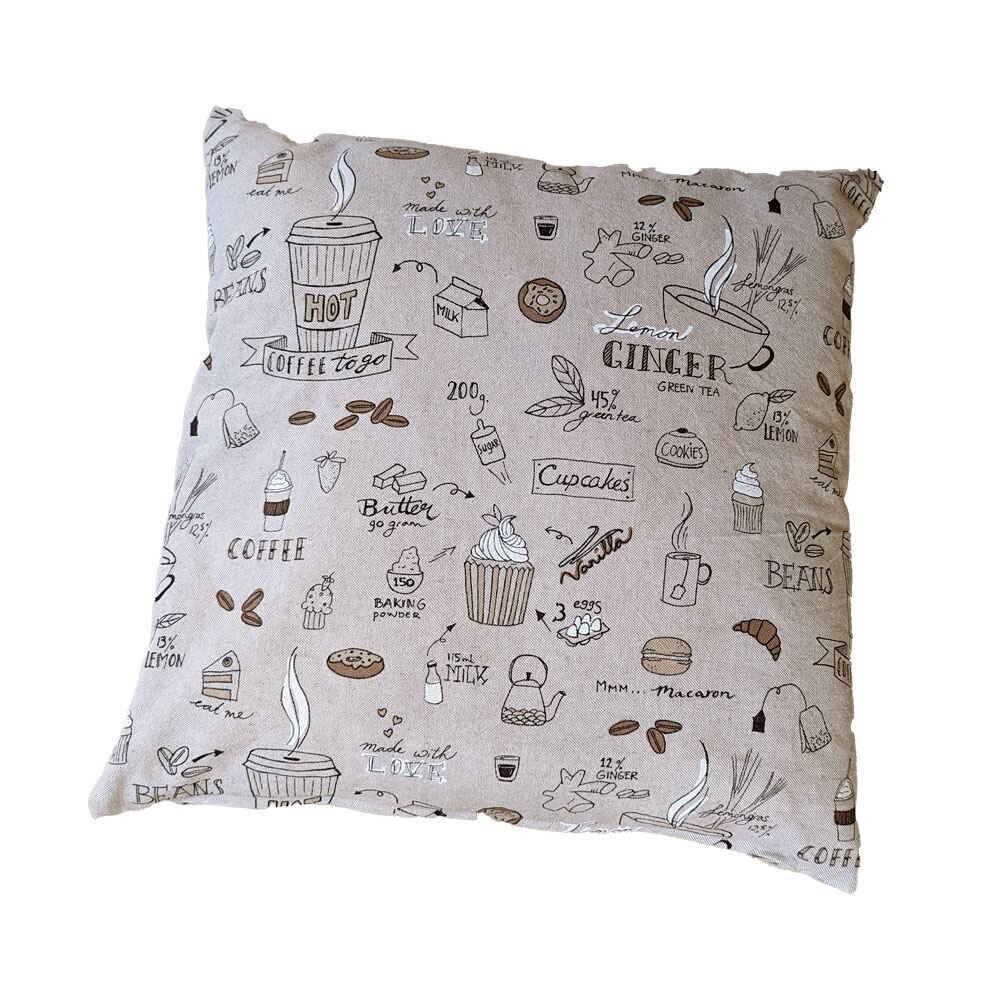 Handmade coffee-style cushion 45 x 45 cm