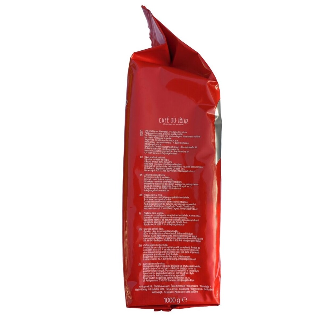 Segafredo Intermezzo 1 kg coffee beans bag, left side view
