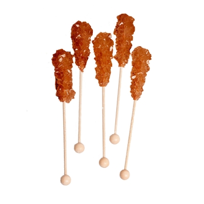 Crystallised Sugar Sticks (brown) 