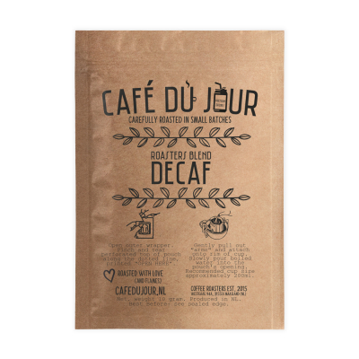 Café du Jour Single Serve Drip Coffee - Roasters Blend DECAF - Filter coffee on the GO!