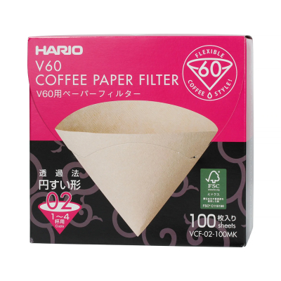 Hario V60 coffee filters - size 02 colour brown (VC-02-100MK) - 100 pieces