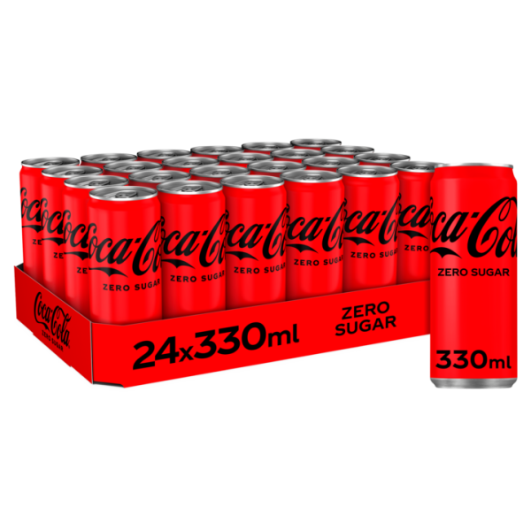 Coca Cola Zero 330 ml. / tray 24 blikken (HR / Sleek Can)