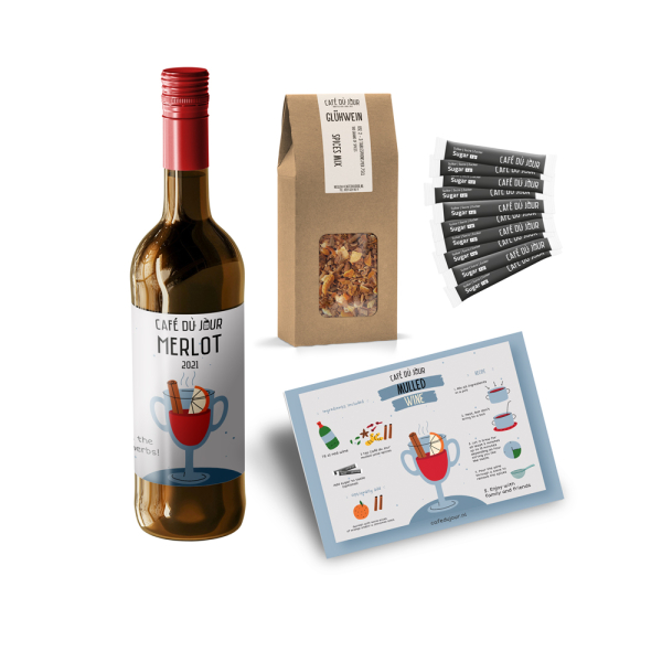 Gift pack - make your own mulled wine - wine & spices