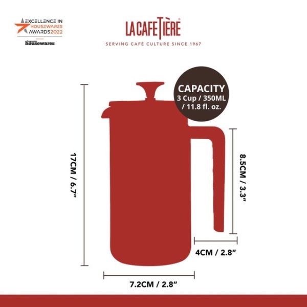 La Cafetière - Pisa Cafetiere Zwart - 3 kops