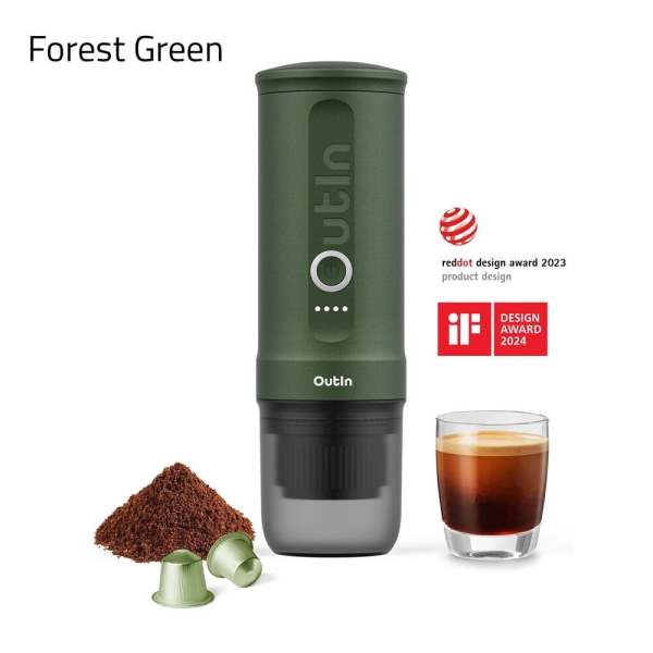 Outin Nano - portable electric espresso machine - capsules & ground coffee