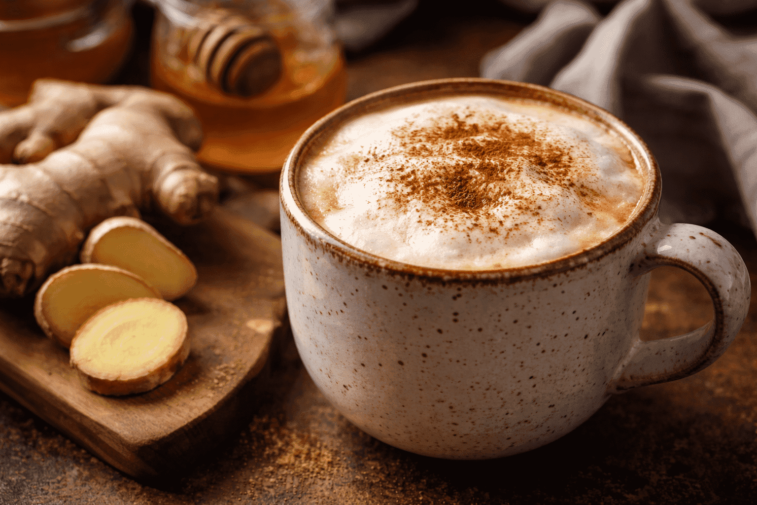 Ginger cappuccino: coffee with an extra kick!