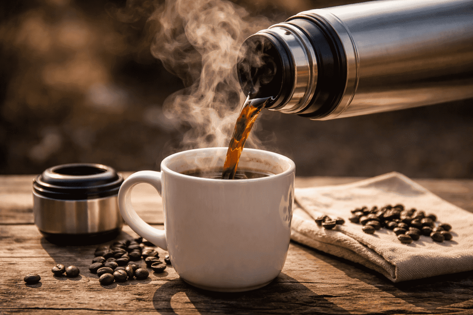 How long does coffee stay warm in a thermos flask?